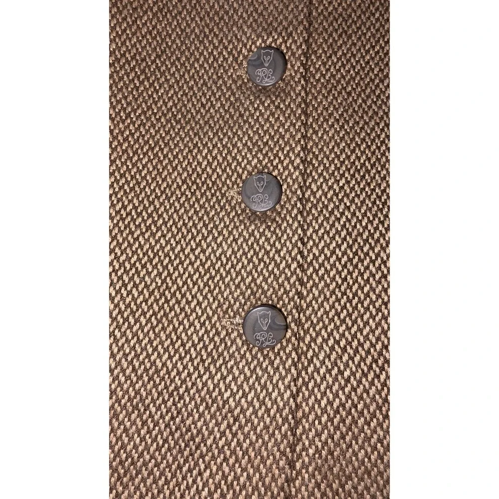 Ralph Lauren Tweed herringbone Sleeveless Jumper Dress 6 Months Nwt Leather Trim